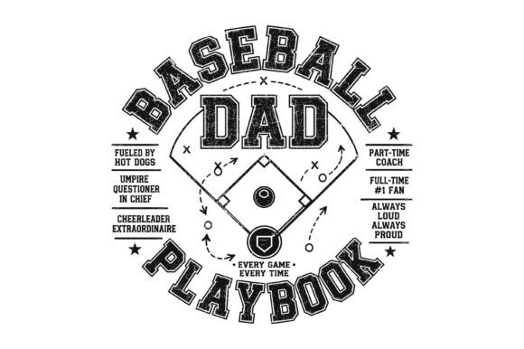 Baseball Dad Playbook SVG: Vintage Typography for Modern Projects