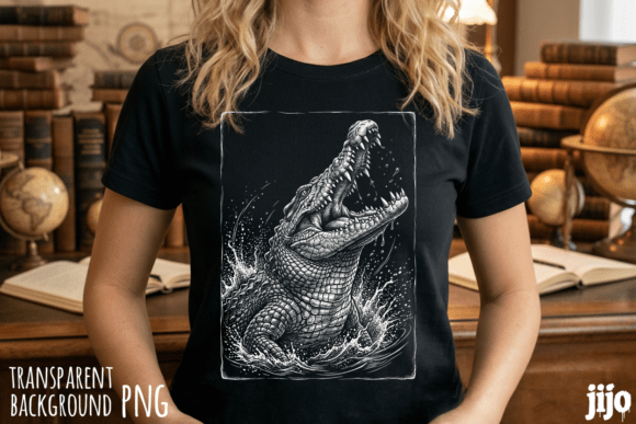 Crocodile Alligator Reptile Wildlife PNG: Dynamic Design Asset