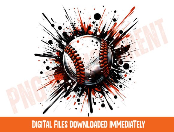 Dynamic Design: The Power of Splatter Baseball Png