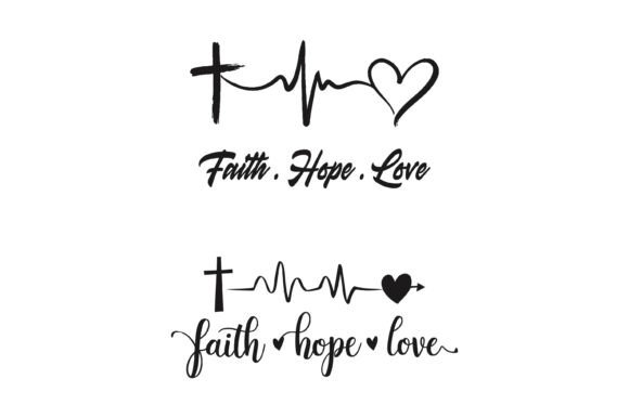 Faith Hope Love Cross Heartbeat SVG