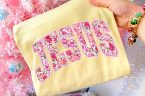 Floral Jesus Sublimation: Christian PNG for Modern Design