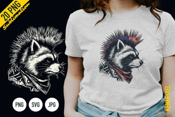 Punk Raccoon Shirt SVG PNG: A Versatile Asset for Modern Design