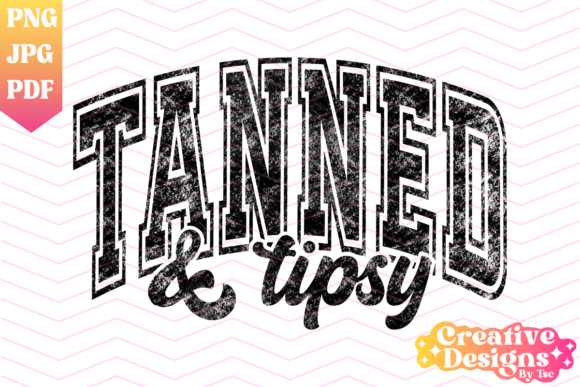 Summer Branding: The Tanned and Tipsy Varsity PNG