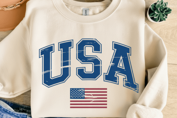 Vintage Collegiate American Flag Shirt: A Design Asset for Timeless Patriotism